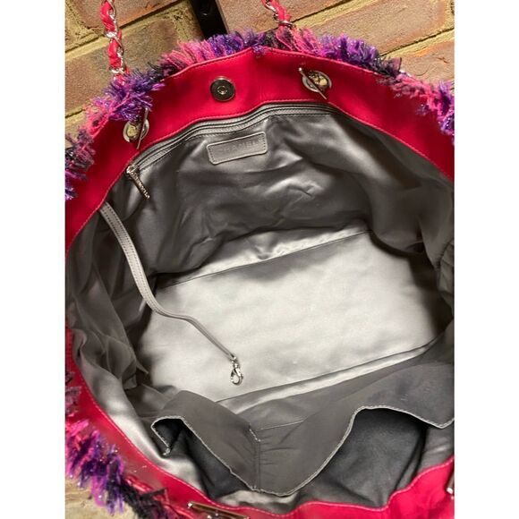 Chanel Authentic Pink Tweed Quilted Patchwork Vinyl Tote Bag - Picture 8 of 10